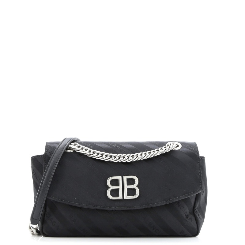 BB Chain Round Shoulder Bag Jacquard Small
