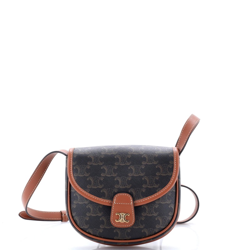 Besace Flap Bag Triomphe Coated Canvas Mini