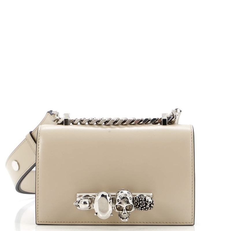 Biker Jewelled Flap Satchel Leather Mini
