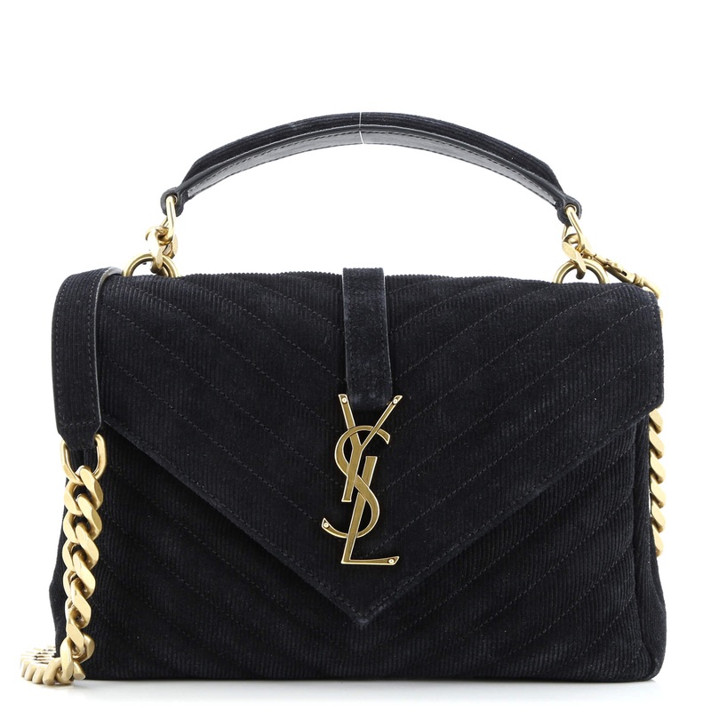 Classic Monogram College Bag Chevron Corduroy Medium