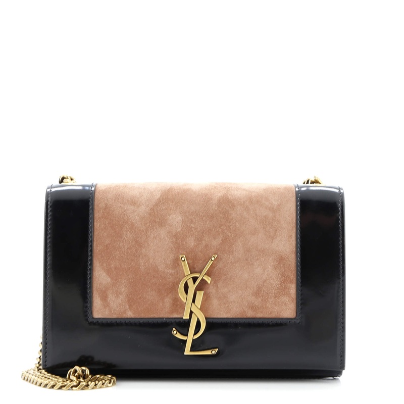 Classic Monogram Crossbody Bag Patent and Suede Small