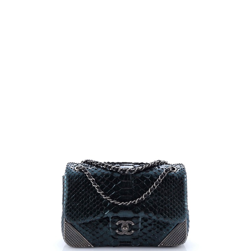 Classic Single Flap Bag Python Mini