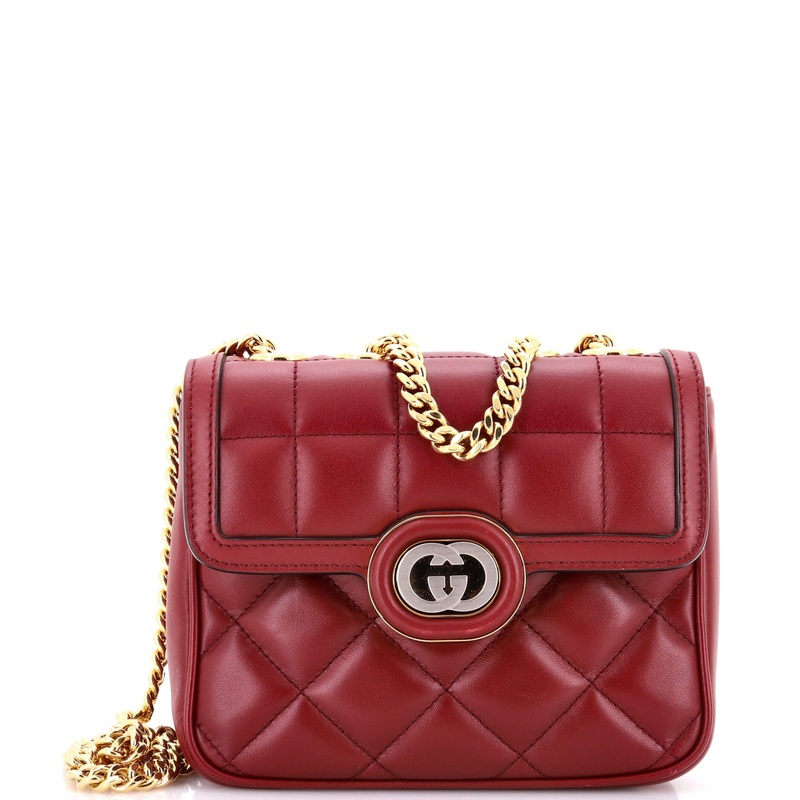 Deco Chain Flap Bag Mixed Matelasse Leather Mini