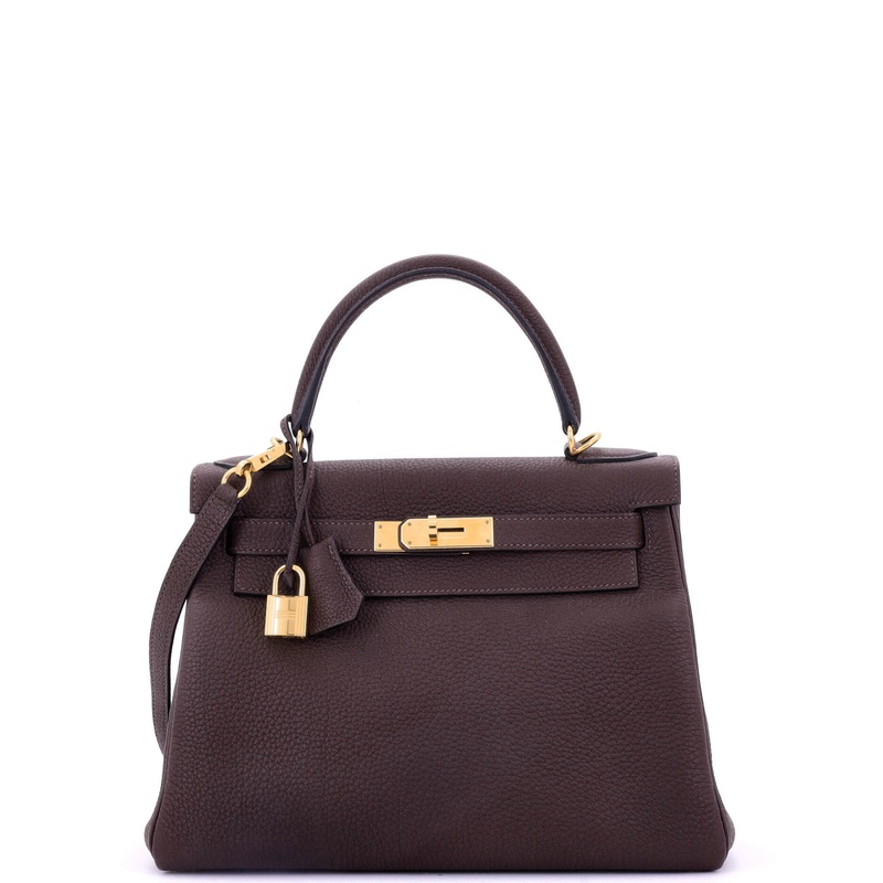 Kelly Handbag Havane Togo with Gold Hardware 28