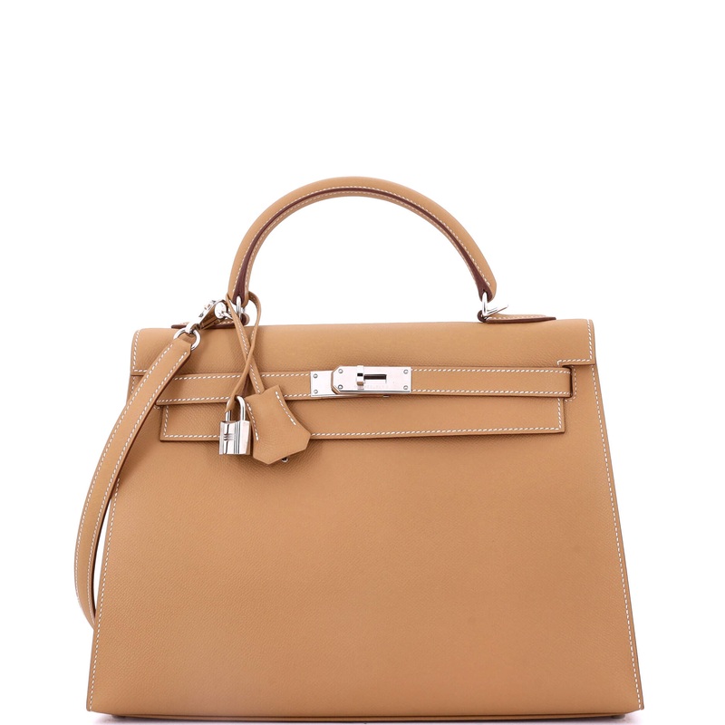 Kelly Handbag Natural Epsom with Palladium Hardware 32