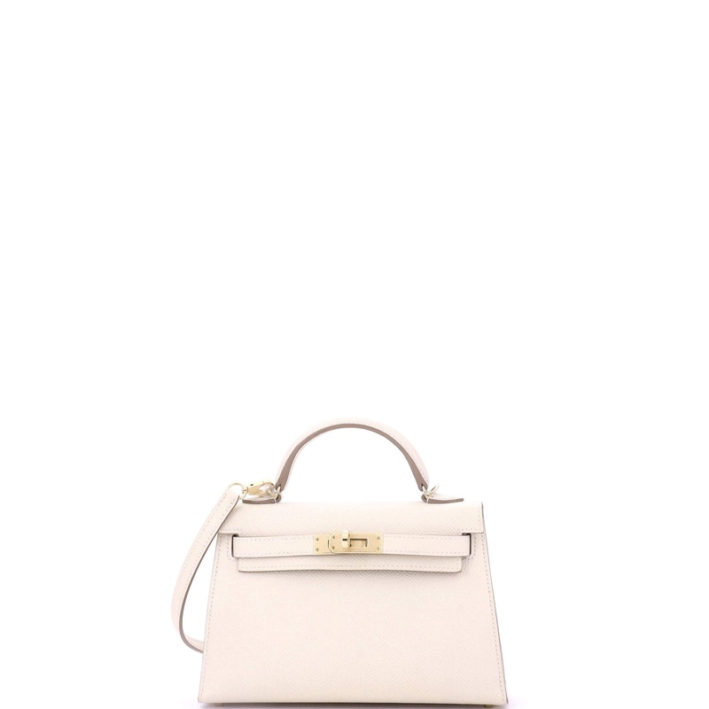 Kelly Mini II Bag Light Epsom with Permabrass Hardware 20