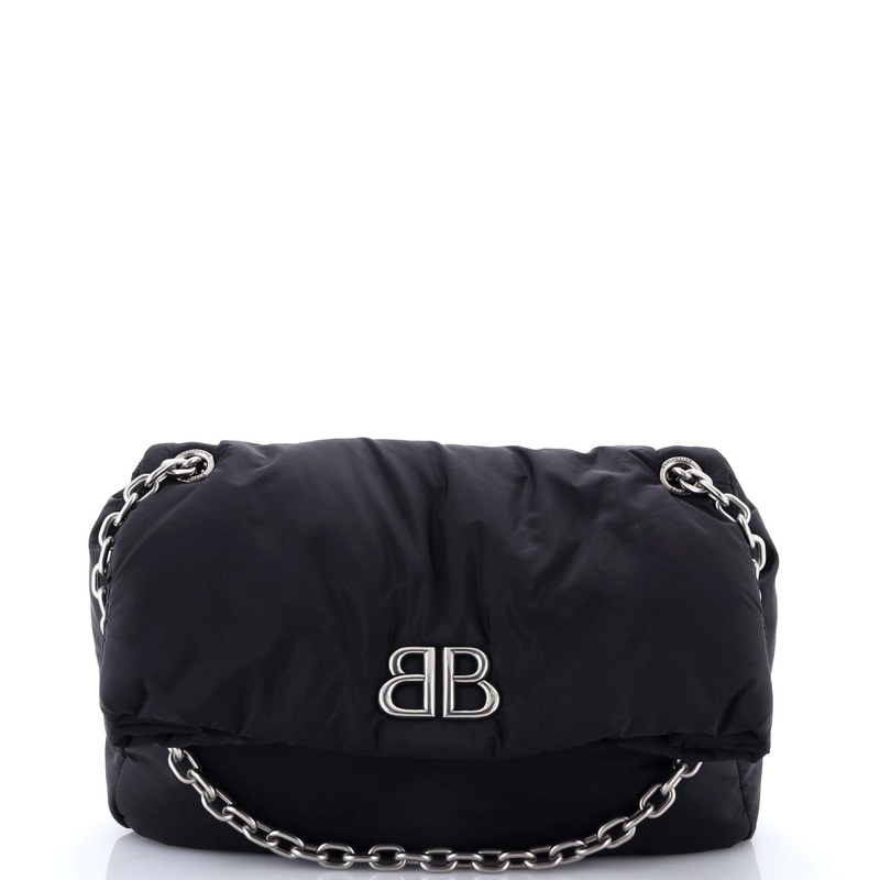Monaco Chain Flap Shoulder Bag Nylon Medium