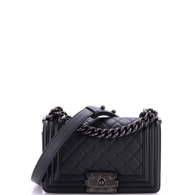 So Black Boy Flap Bag Quilted Lambskin Small