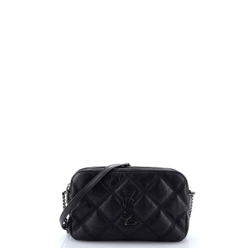 Becky Double Zip Crossbody Bag Quilted Leather Mini
