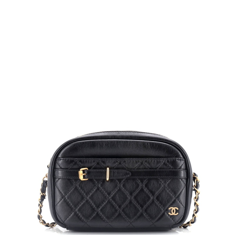 Buckle Camera Case Bag Quilted Lambskin Small