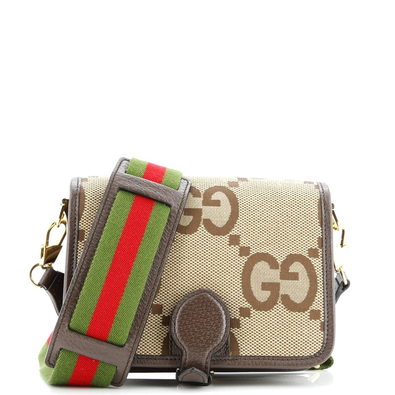 Buckle Messenger Bag Jumbo GG Canvas Small