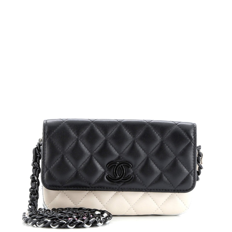 Classic Flap Phone Holder with Resin Chain Quilted Lambskin
