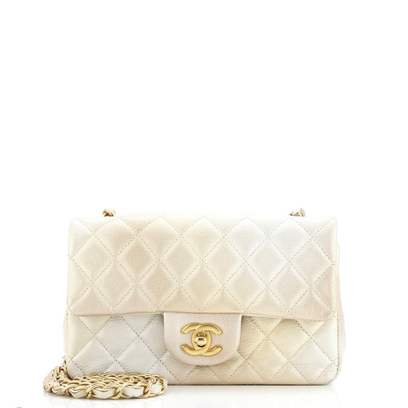 Classic Single Flap Bag Quilted Ombre Metallic Goatskin Mini