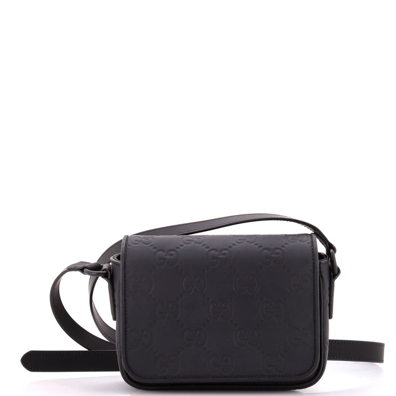 Flap Crossbody Bag GG Rubber Effect Leather Super Mini