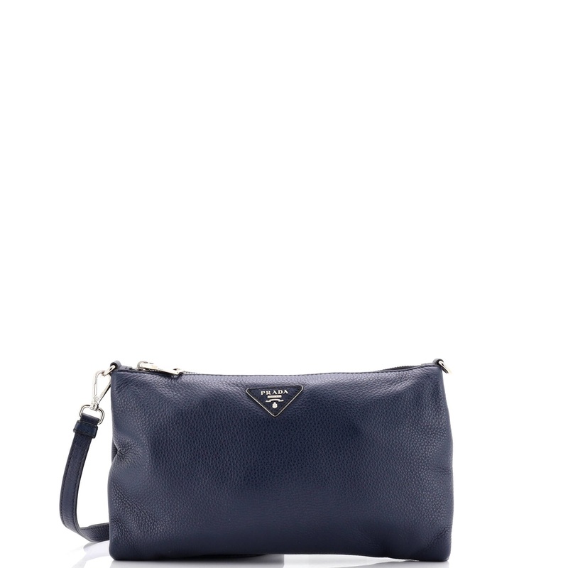 Flat Zip Crossbody Bag Vitello Daino Mini