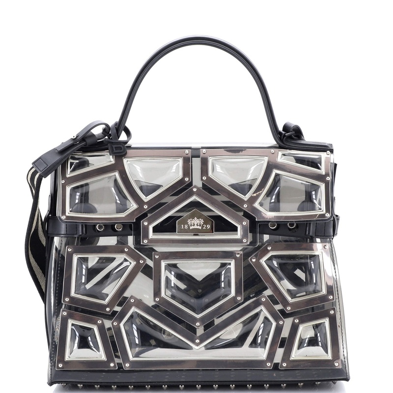Gladiator Tempete Top Handle Bag Metal Embellished Vinyl GM