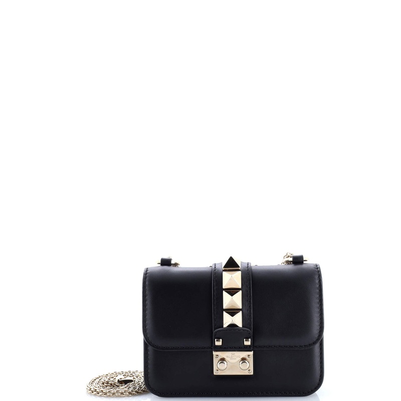 Glam Lock Shoulder Bag Leather Mini