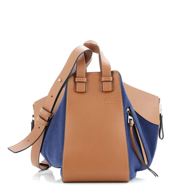 Hammock Bag Leather and Canvas Small
