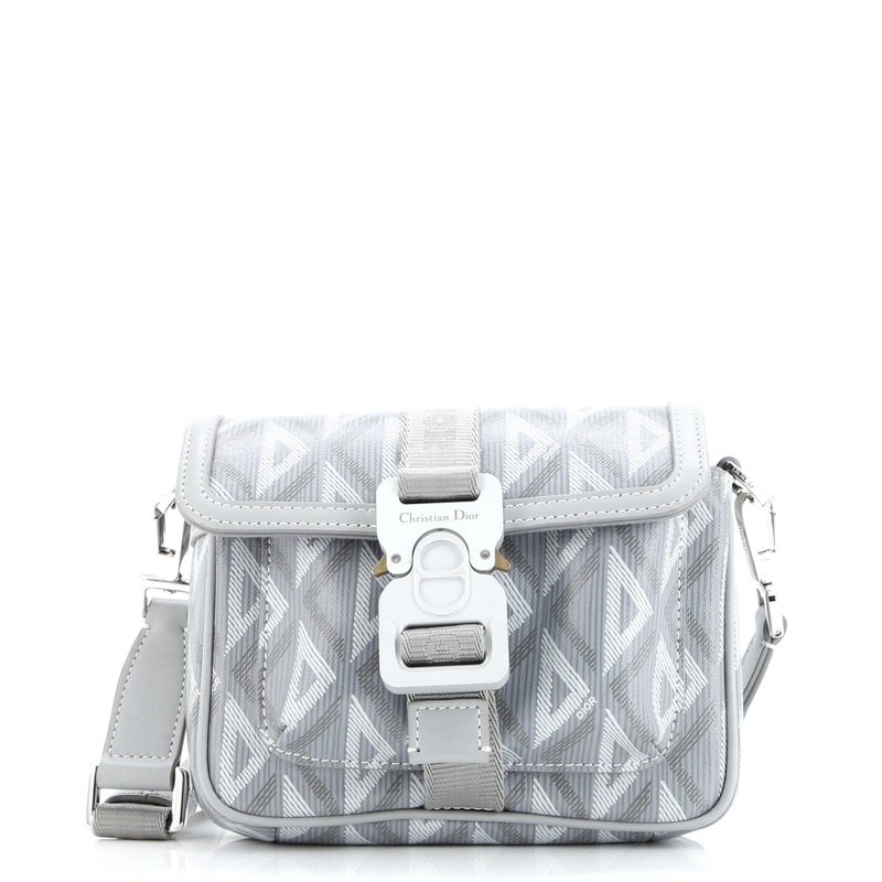 Hit the Road Flap Crossbody Bag CD Diamond Coated Canvas and Leather Mini