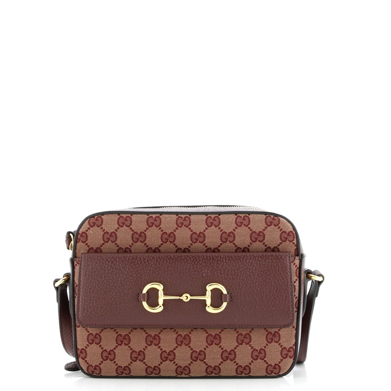 Horsebit 1955 Flap Pocket Camera Bag GG Canvas and Leather Small