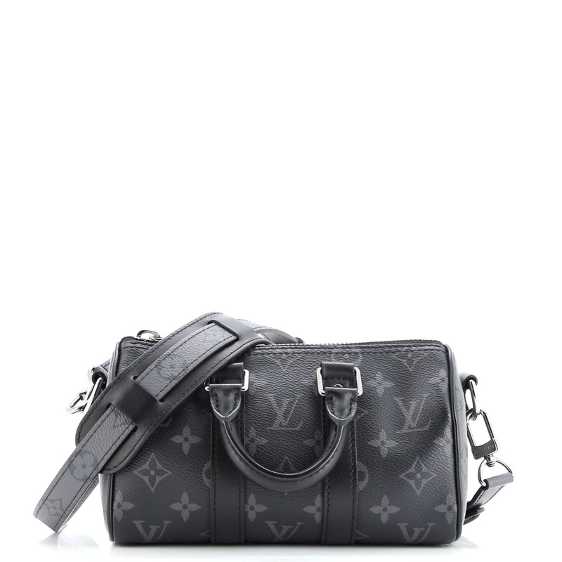 Keepall Bandouliere Bag Reverse Monogram Eclipse Canvas XS
