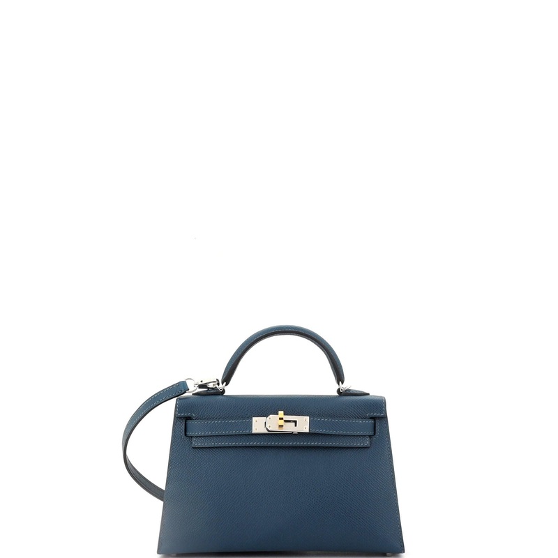 Kelly Mini II Bag Bleu De Prusse Epsom with Electrum Hardware 20