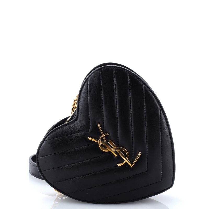 Love Heart Chain Bag Matelasse Chevron Leather Small