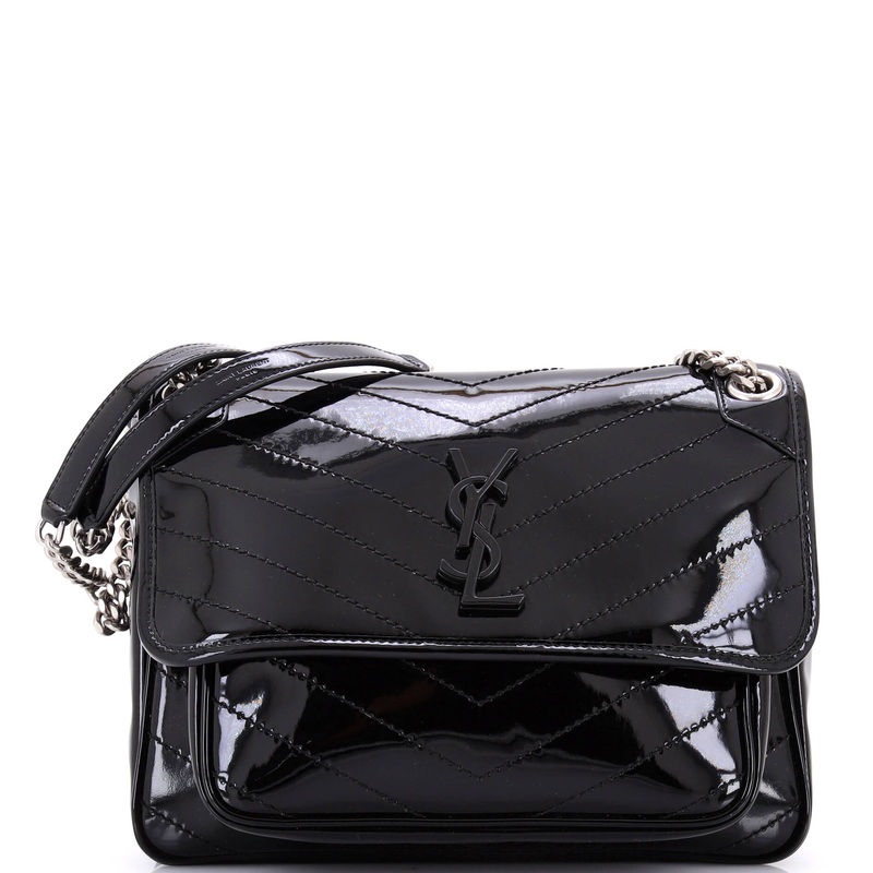 Niki Chain Flap Bag Matelasse Chevron Patent Medium