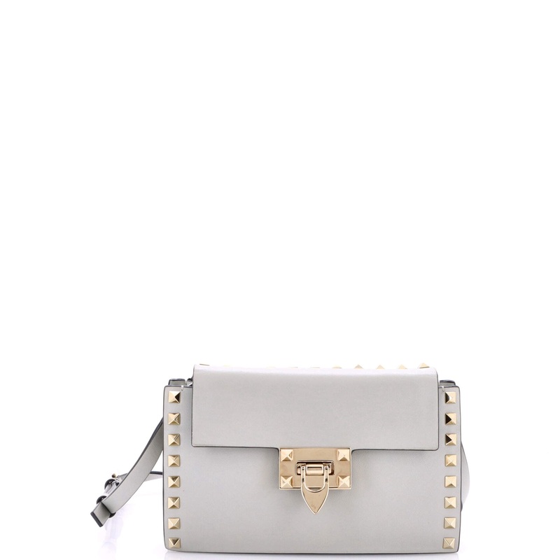 Rockstud Flip Lock Flap Bag Leather Small