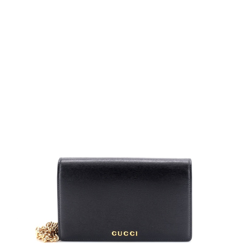 Script Logo Chain Wallet Leather Small