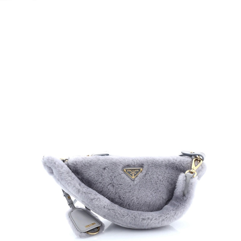 Triangle Shoulder Bag Shearling Mini