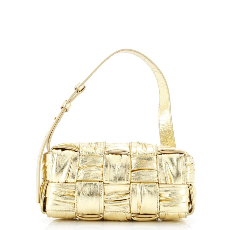 Brick Cassette Shoulder Bag Maxi Intrecciato Plisse Leather Small