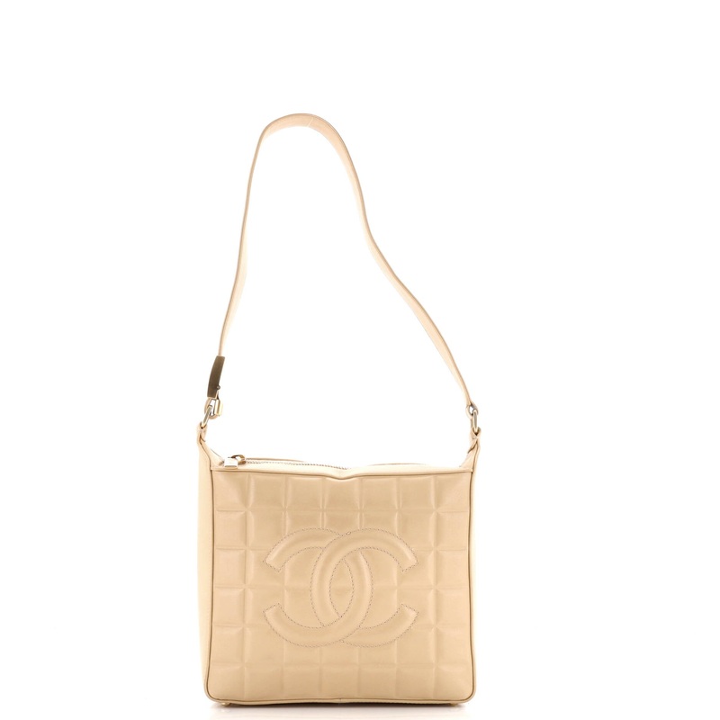 Chocolate Bar CC Shoulder Bag Quilted Leather Small
