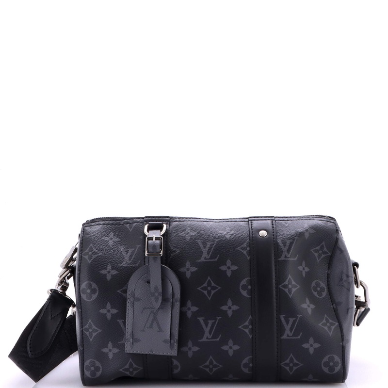 City Keepall Bag Reverse Monogram Eclipse Canvas