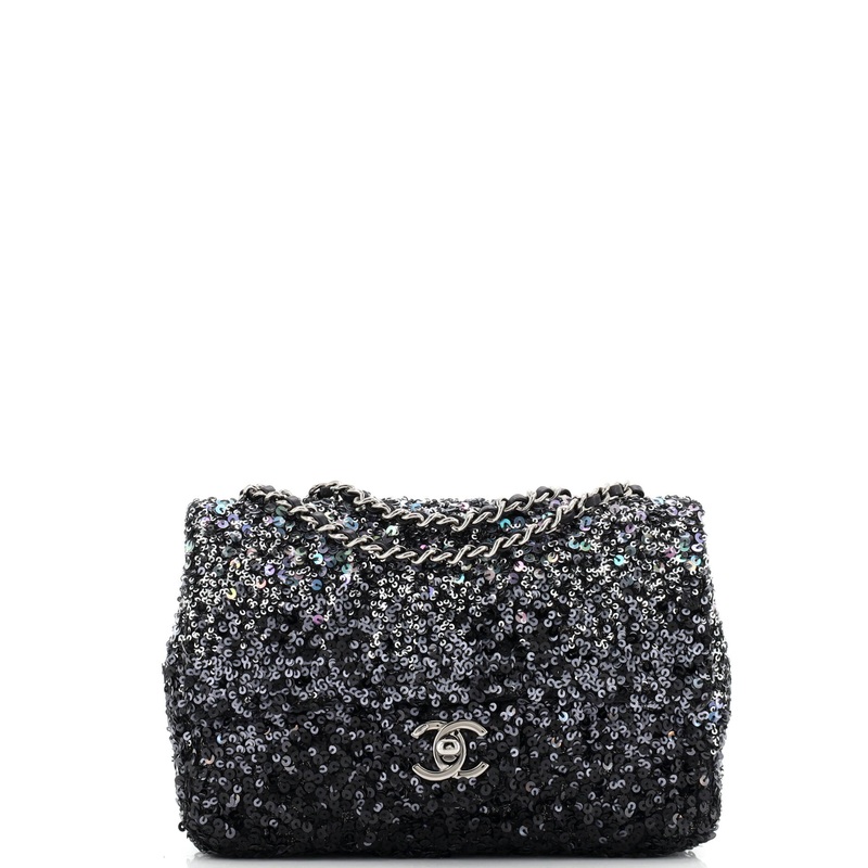 Classic Single Flap Bag Sequins Mini
