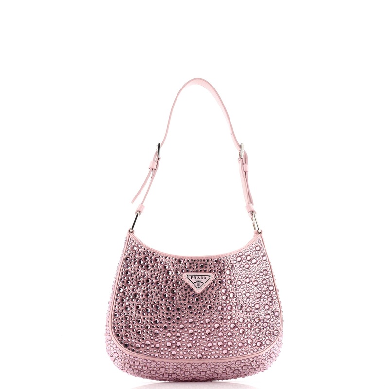 Cleo Shoulder Bag Crystal Embellished Satin Small