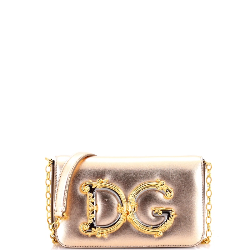 DG Girls Flap Bag Embellished Leather Mini