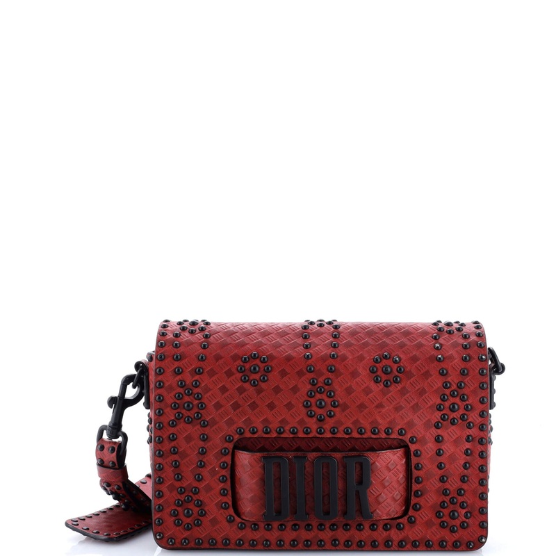 Dio(r)evolution Flap Bag Studded Embossed Leather Medium