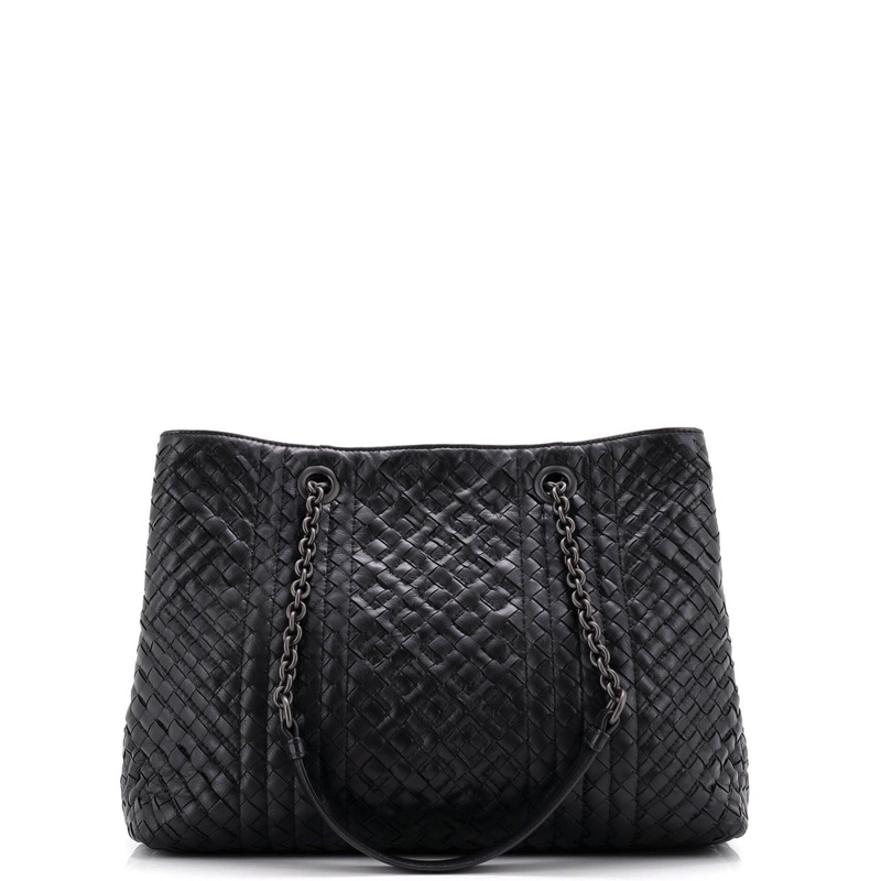 Double Chain Tote Stitched Intrecciato Calfskin Medium