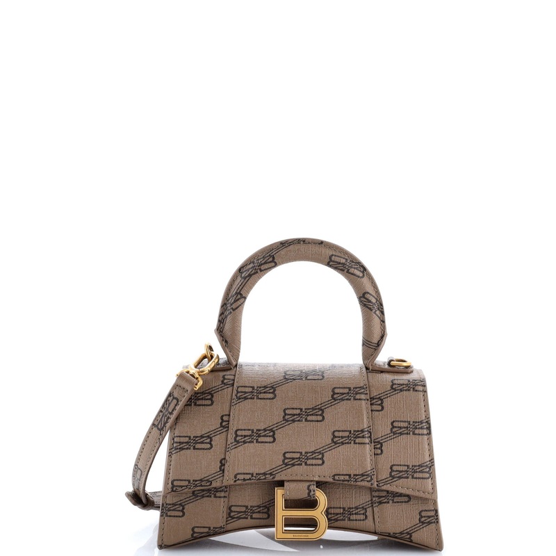 Hourglass Top Handle Bag Printed Leather XS