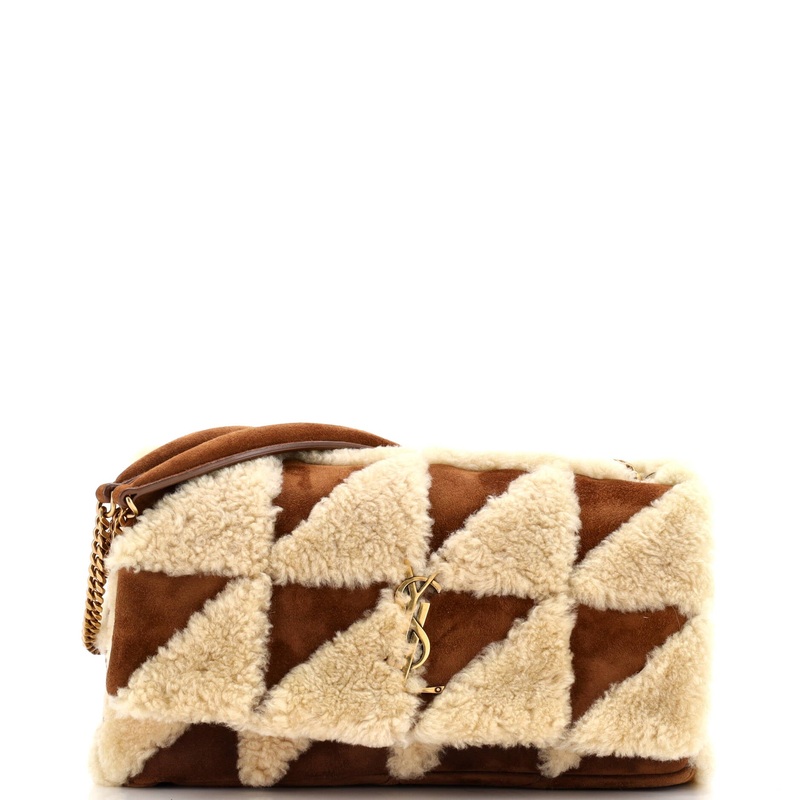 Jamie Flap Bag Quilted Suede and Shearling Medium