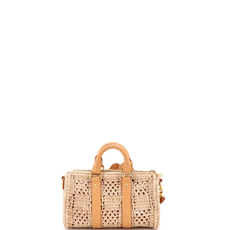 Keepall Bandouliere Bag Damier Raffia 25