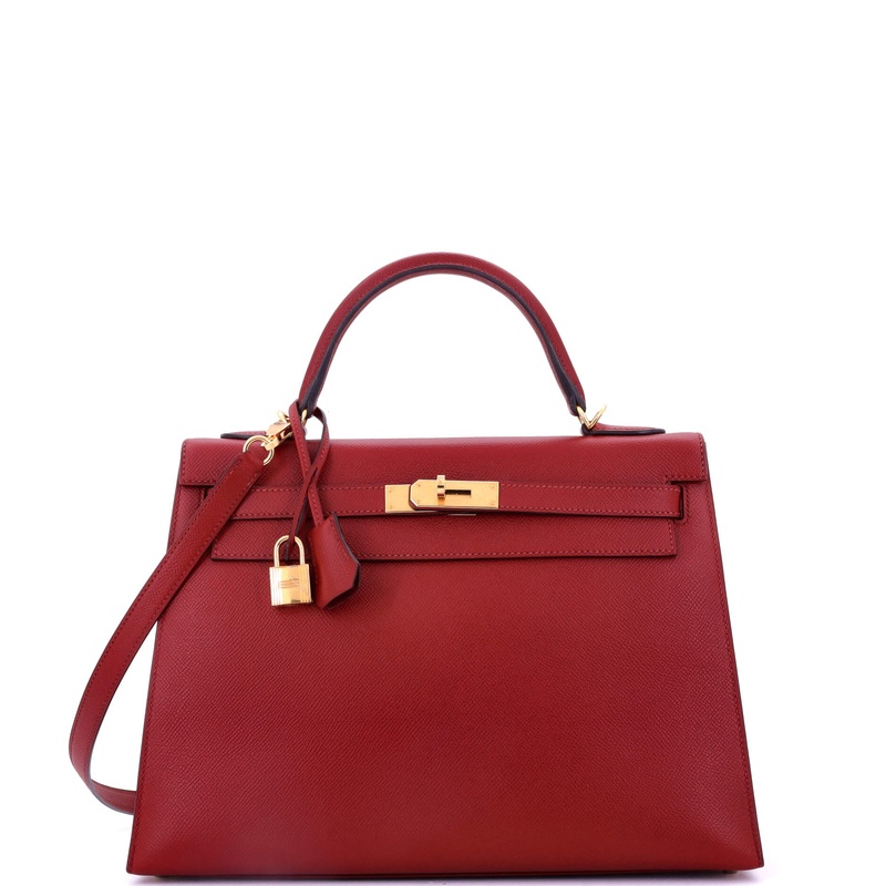 Kelly Handbag Rouge Grenat Epsom with Gold Hardware 32