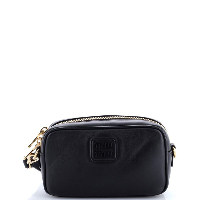 Logo Embossed Camera Bag Leather