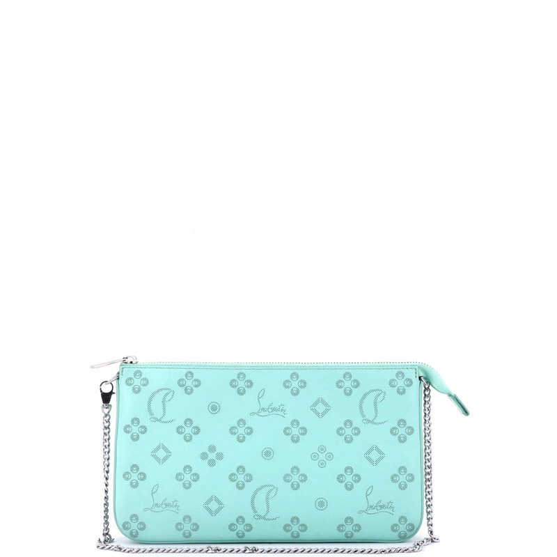 Loubila Chain Clutch Perforated Leather