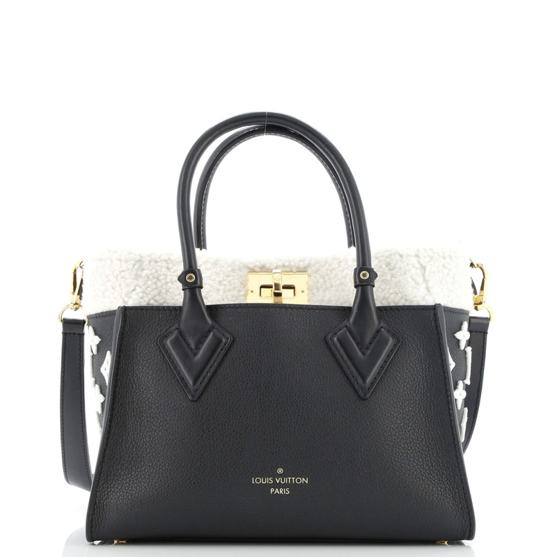 On My Side Tote Leather with Shearling PM