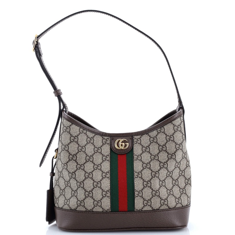 Ophidia Open Bucket Bag GG Coated Canvas with Leather Small
