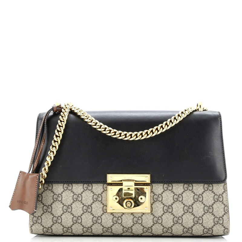 Padlock Shoulder Bag GG Coated Canvas and Leather Medium