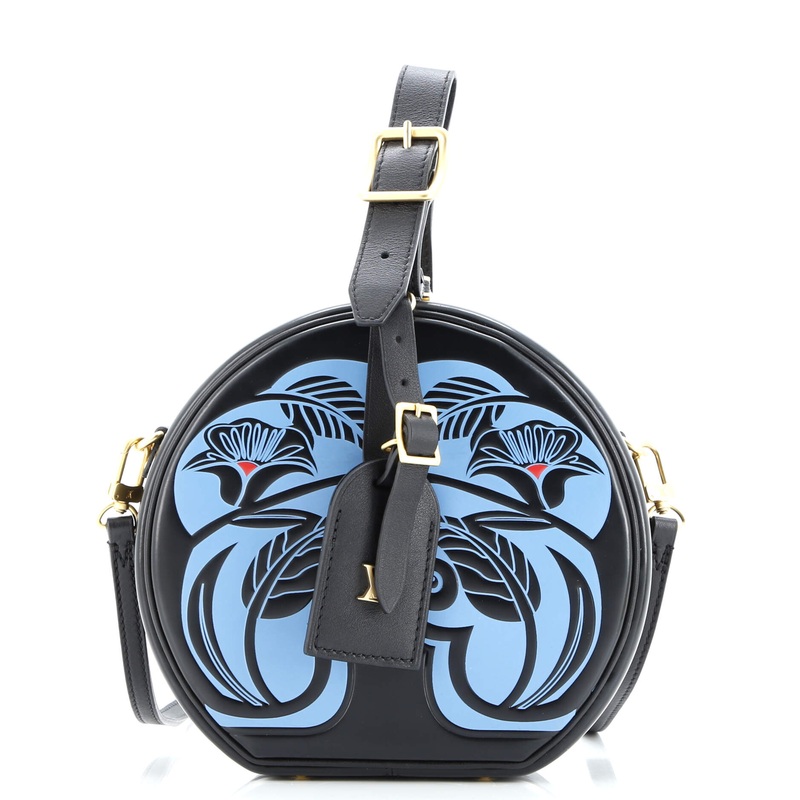 Petite Boite Chapeau Bag Anachro Bleu Printed Calfskin