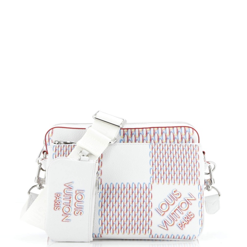 Trio Messenger Bag Limited Edition Damier Spray Leather